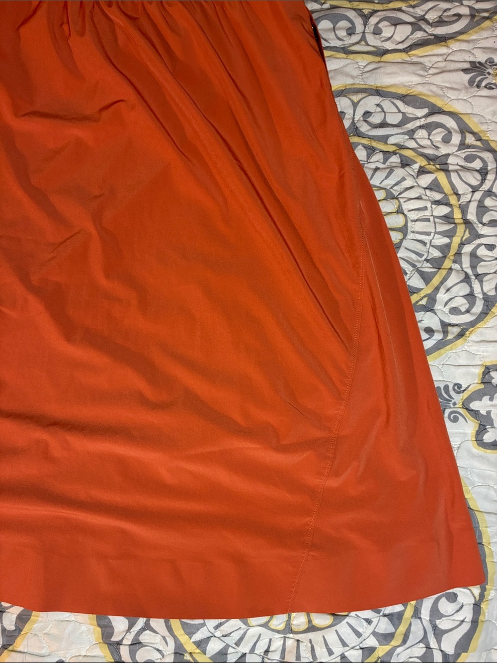 Athleta Arrival Midi Skirt Size 10 Orange Elastic Waistband - Picture 9 of 10